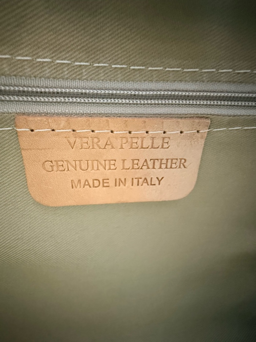 Vera Pelle Genuine Leather Structured Tote Mustard Yellow Pebbled Made in Italy - Picture 8 of 11